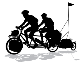 Tandem bike silhouette