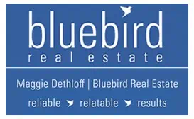 BlueBird Real Estate Business Card. Maggie Dethloff is reliable, relatable, and gets results.