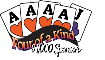4 of a Kind Sponsor Swish Four of a Kind in orange Hearts and Aces.