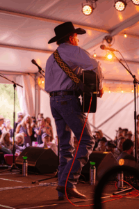 George Straight playing to the crowd.